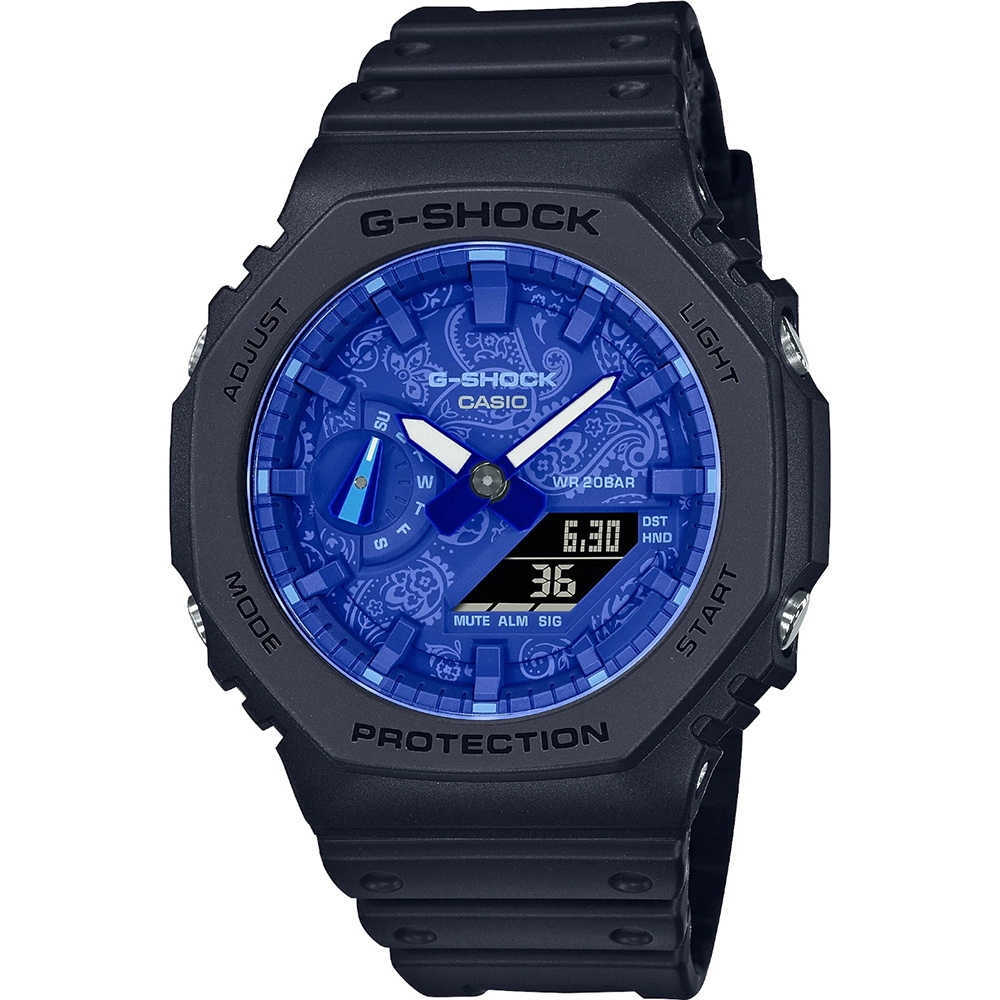 Montre G-Shock Classic Style GA-2100BP-1AER Carbon Core - Blue Paisley