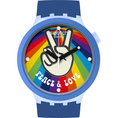 Swatch Big Bold SB03N105 Peace Hand Love Uhr