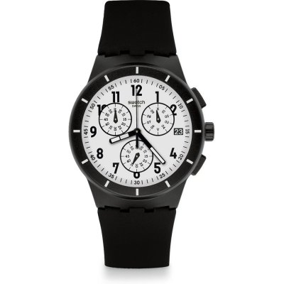 Montre Swatch New Chrono Plastic SUSB401 Twice Again Black