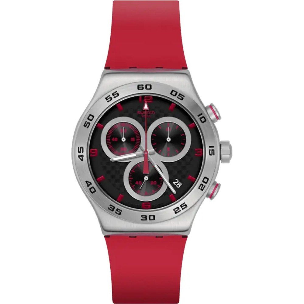 Montre Swatch Irony - Chrono New YVS524 Crimson Carbonic Red